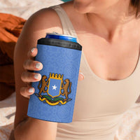 Somalia 4 in 1 Can Cooler Tumbler with Coat of Arms One Star One Nation Blue White Spirit