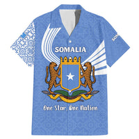 Somalia Family Matching Mermaid Dress and Hawaiian Shirt with Coat of Arms One Star One Nation Blue White Spirit
