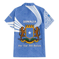 Somalia Family Matching Mermaid Dress and Hawaiian Shirt with Coat of Arms One Star One Nation Blue White Spirit