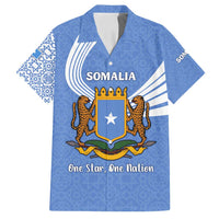 Somalia Family Matching Tank Maxi Dress and Hawaiian Shirt with Coat of Arms One Star One Nation Blue White Spirit