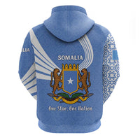 Somalia Hoodie with Coat of Arms One Star One Nation Blue White Spirit
