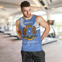 Somalia Men Tank Top with Coat of Arms One Star One Nation Blue White Spirit