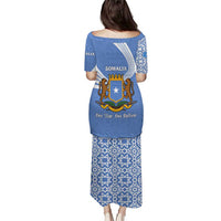 Somalia Puletasi with Coat of Arms One Star One Nation Blue White Spirit