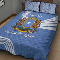 Somalia Quilt Bed Set with Coat of Arms One Star One Nation Blue White Spirit