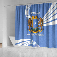 Somalia Shower Curtain with Coat of Arms One Star One Nation Blue White Spirit