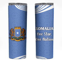 Somalia Skinny Tumbler with Coat of Arms One Star One Nation Blue White Spirit