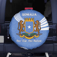 Somalia Spare Tire Cover with Coat of Arms One Star One Nation Blue White Spirit