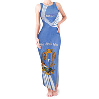 Somalia Tank Maxi Dress with Coat of Arms One Star One Nation Blue White Spirit