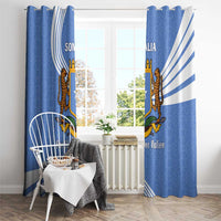Somalia Window Curtain with Coat of Arms One Star One Nation Blue White Spirit
