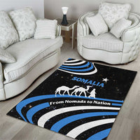 Somalia Area Rug with From Nomads to Nation Camel Galaxy Flag Spirit