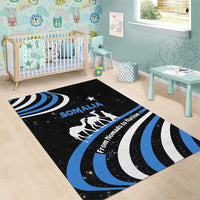 Somalia Area Rug with From Nomads to Nation Camel Galaxy Flag Spirit