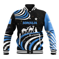 Somalia Baseball Jacket with From Nomads to Nation Camel Galaxy Flag Spirit