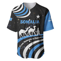 Somalia Baseball Jersey with From Nomads to Nation Camel Galaxy Flag Spirit