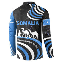 Somalia Button Sweatshirt with From Nomads to Nation Camel Galaxy Flag Spirit