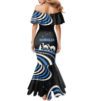 Somalia Family Matching Mermaid Dress and Hawaiian Shirt with From Nomads to Nation Camel Galaxy Flag Spirit