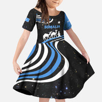 Somalia Family Matching Summer Maxi Dress and Hawaiian Shirt with From Nomads to Nation Camel Galaxy Flag Spirit