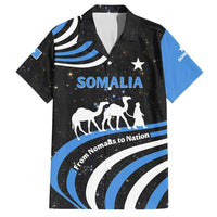 Somalia Family Matching Summer Maxi Dress and Hawaiian Shirt with From Nomads to Nation Camel Galaxy Flag Spirit
