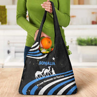 Somalia Grocery Bag with From Nomads to Nation Camel Galaxy Flag Spirit