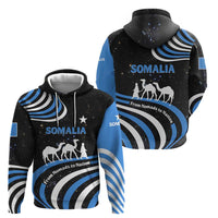Somalia Hoodie with From Nomads to Nation Camel Galaxy Flag Spirit