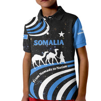 Somalia Kid Polo Shirt with From Nomads to Nation Camel Galaxy Flag Spirit