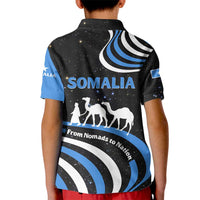 Somalia Kid Polo Shirt with From Nomads to Nation Camel Galaxy Flag Spirit