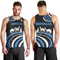 Somalia Men Tank Top with From Nomads to Nation Camel Galaxy Flag Spirit