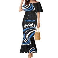 Somalia Mermaid Dress with From Nomads to Nation Camel Galaxy Flag Spirit