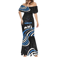 Somalia Mermaid Dress with From Nomads to Nation Camel Galaxy Flag Spirit