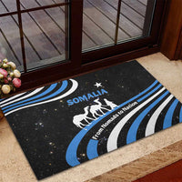 Somalia Rubber Doormat with From Nomads to Nation Camel Galaxy Flag Spirit