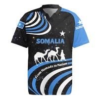 Somalia Rugby Jersey with From Nomads to Nation Camel Galaxy Flag Spirit