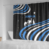 Somalia Shower Curtain with From Nomads to Nation Camel Galaxy Flag Spirit