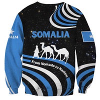 Somalia Sweatshirt with From Nomads to Nation Camel Galaxy Flag Spirit