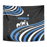 Somalia Tapestry with From Nomads to Nation Camel Galaxy Flag Spirit