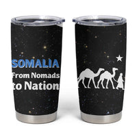 Somalia Tumbler Cup with From Nomads to Nation Camel Galaxy Flag Spirit