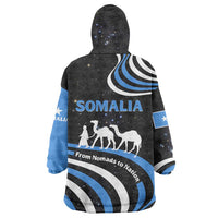 Somalia Wearable Blanket Hoodie with From Nomads to Nation Camel Galaxy Flag Spirit