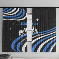 Somalia Window Curtain with From Nomads to Nation Camel Galaxy Flag Spirit