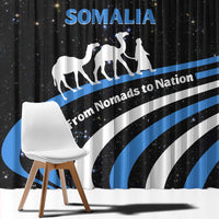 Somalia Window Curtain with From Nomads to Nation Camel Galaxy Flag Spirit