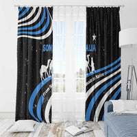 Somalia Window Curtain with From Nomads to Nation Camel Galaxy Flag Spirit
