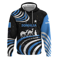 Somalia Zip Hoodie with From Nomads to Nation Camel Galaxy Flag Spirit