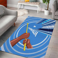 Somalia Area Rug with Raised Fist Flag Blue Unity Wave Spirit