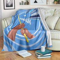 Somalia Blanket with Raised Fist Flag Blue Unity Wave Spirit