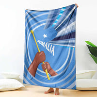 Somalia Blanket with Raised Fist Flag Blue Unity Wave Spirit