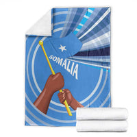 Somalia Blanket with Raised Fist Flag Blue Unity Wave Spirit