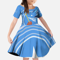 Somalia Family Matching Mermaid Dress and Hawaiian Shirt with Raised Fist Flag Blue Unity Wave Spirit