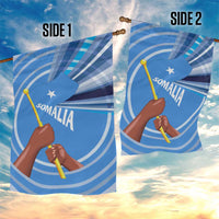 Somalia Garden Flag with Raised Fist Flag Blue Unity Wave Spirit