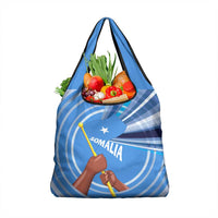 Somalia Grocery Bag with Raised Fist Flag Blue Unity Wave Spirit