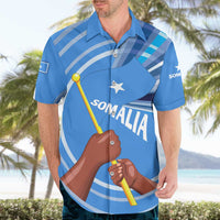 Somalia Hawaiian Shirt with Raised Fist Flag Blue Unity Wave Spirit