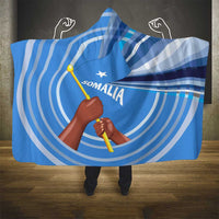 Somalia Hooded Blanket with Raised Fist Flag Blue Unity Wave Spirit