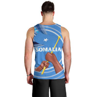 Somalia Men Tank Top with Raised Fist Flag Blue Unity Wave Spirit