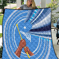 Somalia Quilt with Raised Fist Flag Blue Unity Wave Spirit